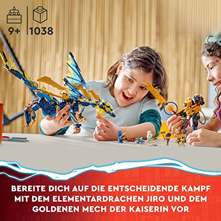 LEGO 71796 NINJAGO Kaiserliches Mech-Duell gegen den Elementardrachen, großes Set mit Drachen-Spielzeug, Action-Figur, Ninja-Flieger & 6 Minifiguren, Sammlerstück-Geschenk für Kinder, Jungen, Mädchen – Bild 2