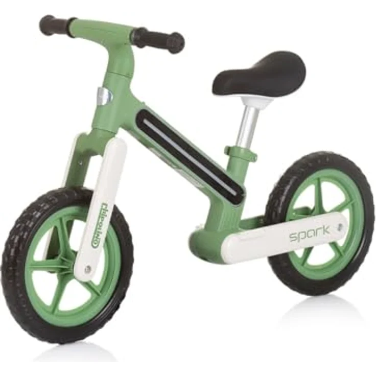 Chipolino Laufrad Spark 12 Zoll Lichteffekte höhenverstellbar rutschfeste Griffe, grün – Bild 3