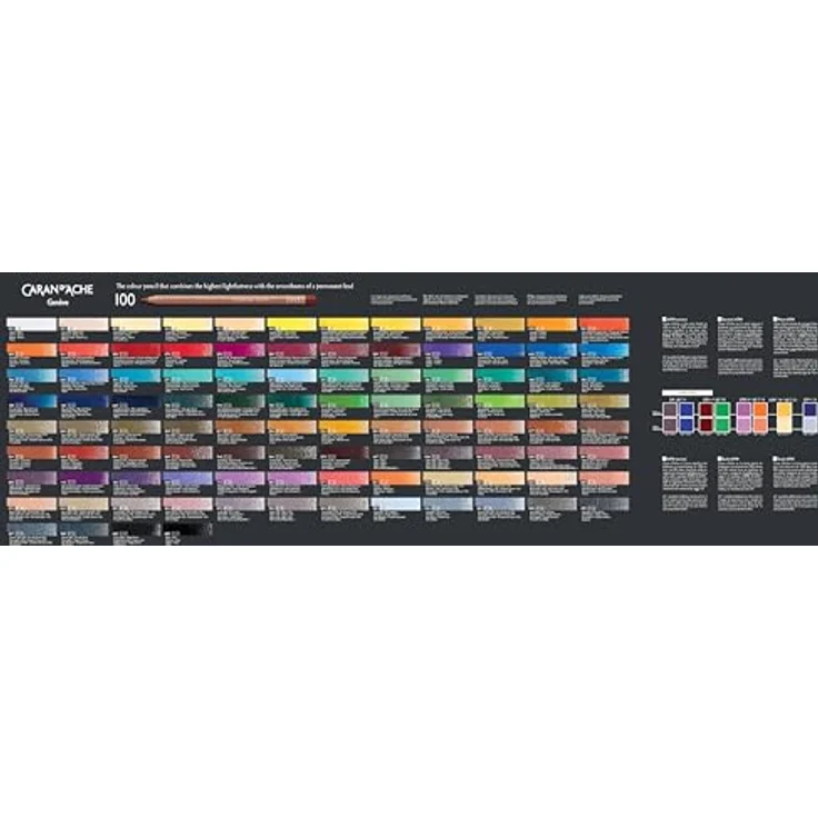 Caran d'Ache 6901.720 Luminance 20 Stifte, wasserfest mit Aquarelleffekten, FSC Zedernholz, runde Spitze, Durchmesser 3,8 mm – Bild 5