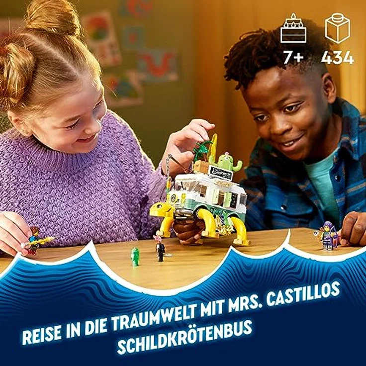 LEGO 71456 DREAMZzz Mrs. Castillos Schildkrötenbus, baue das Wohnmobil-Spielzeug aus der TV-Show auf 2 Arten, mit Figuren Mateo, Zoey und Z-Blob, Spielzeug für Kinder ab 7 Jahren – Bild 2