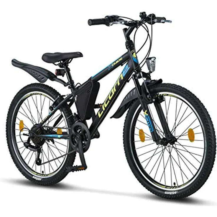 Licorne Bike Guide Premium Mountainbike in 24 Zoll - Fahrrad für Mädchen, Jungen, Herren und Damen - 21 Gang-Schaltung
