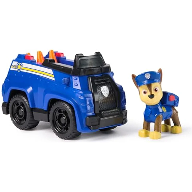 Spin Master PAW Patrol Spielzeug-Auto Chase, Polizeiwagen aus recyceltem Kunststoff, 13 cm mit Figur – Bild 1