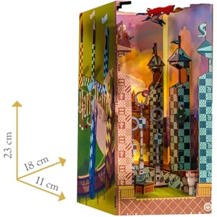 Revell Modellbausatz Tiny Adventures I Quidditch Field Harry Potter I 3D Miniaturhaus I DIY Book Nook Holz Puzzle - Magische Book Nook aus Holz, Harry-Potter-Fans, DIY-Holzmodell – Bild 3