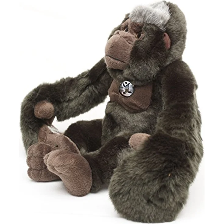 Kuscheltiere.biz Gorilla Kuscheltier AFFE Menschenaffe Hangelaffe Acrobats Plüschtier KABARA - Naturrealistisch, SEMO Acrobats Serie, waschbar, hochwertig in Grau – Bild 3