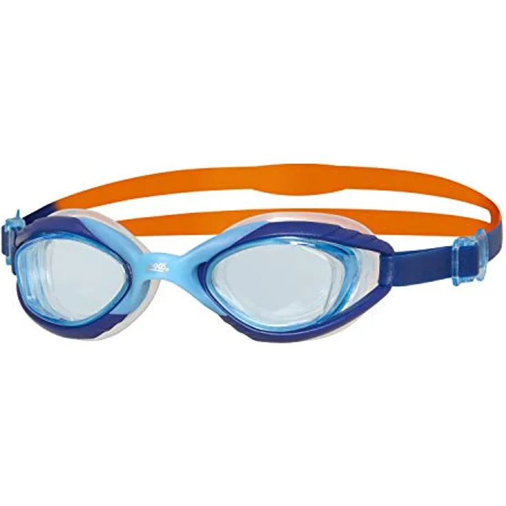 Zoggs Unisex Kinder Sonic Air Junior mit UV-Schutz und Anti-Beschlag-Schwimmbrille, Schwimmbrille, Blue/Navy/Orange, 6-14 Jahre