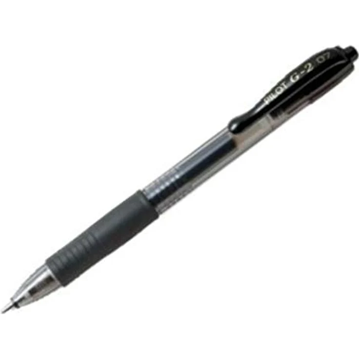Pilot Gelpen BL-G2-7, Schreibstifte, 0,7 mm Strichstärke, Druckmechanik, gummierte Griffzone, Schwarz, 12er Pack – Bild 1