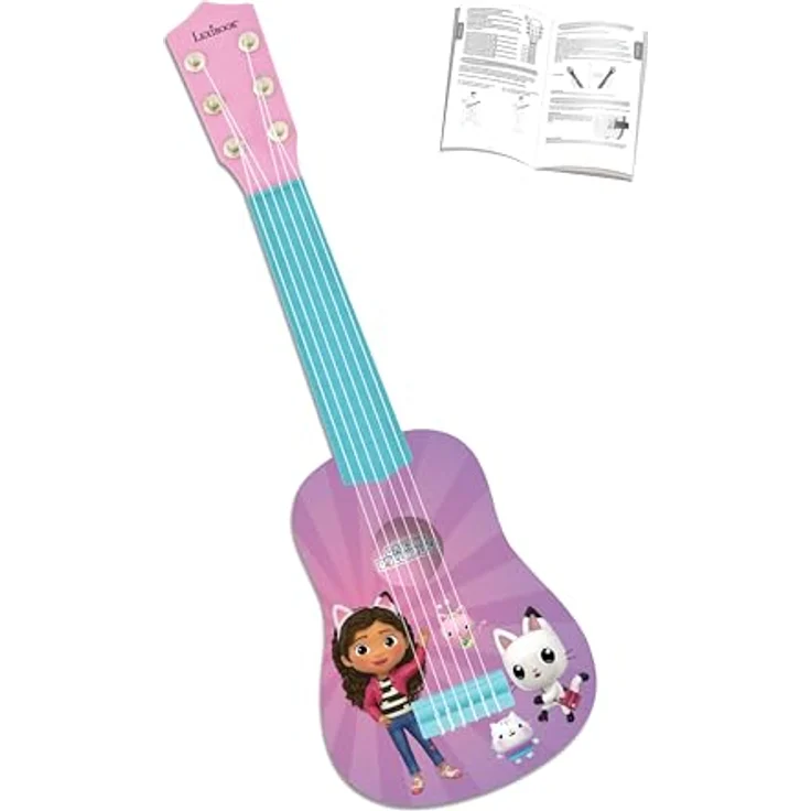 Gabby's Dollhouse Meine erste Gitarre, 21" Kinder-Gitarre in leuchtenden Farben mit süßen Motiven, Musikspielzeug – Bild 2