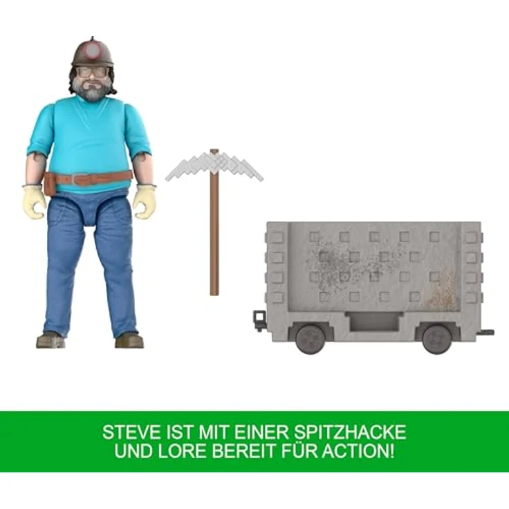 Mattel Minecraft Actionfigur-Set, Explosive Flucht in der Lore, 10 cm Steve-Figur mit Bergbau-Zubehör und Zubehörteilen, JGP20 – Bild 5