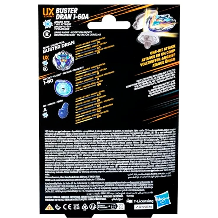 Hasbro Beyblade X Buster Dran 1-60A UX Starter Pack, Kreisel mit X-Celerator Beschleunigungssystem und austauschbaren Metall-Blades – Bild 8