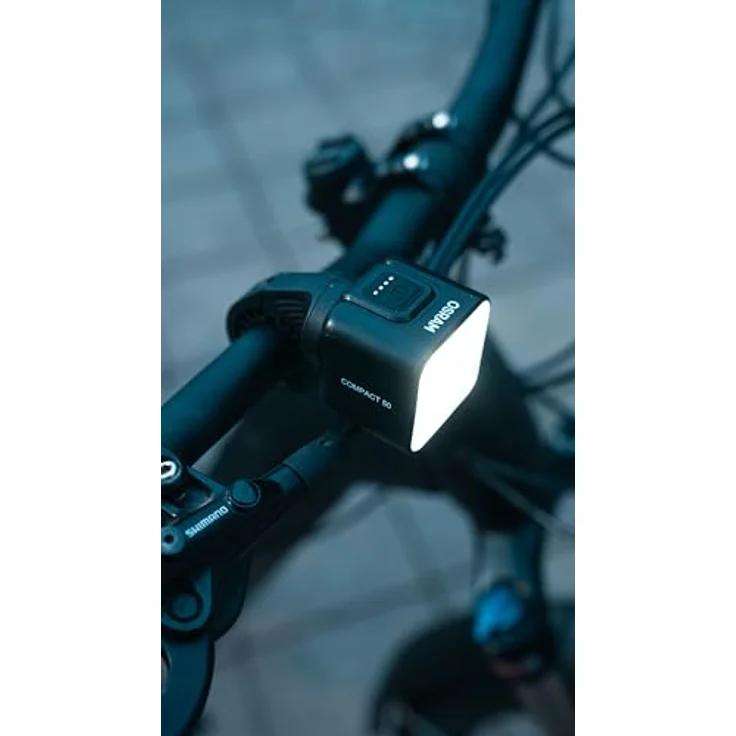 OSRAM LEDsBIKE COMPACT 50 Set, wiederaufladbares Fahrradlicht-Set mit Vorder- und Rücklicht, StVZO-geprüft, Garmin-kompatible Halterung, 50 Lux, drei Beleuchtungsmodi – Bild 2