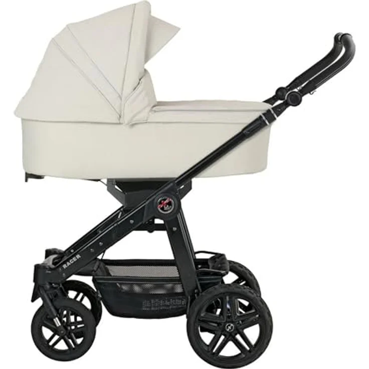 Hartan Kinderwagenset Racer GTS, Kombikinderwagen in Greige, 3-teilig, EN 1888, UV 50+, Faltgestell mit Federung und kugelgelagerten Rädern – Bild 7