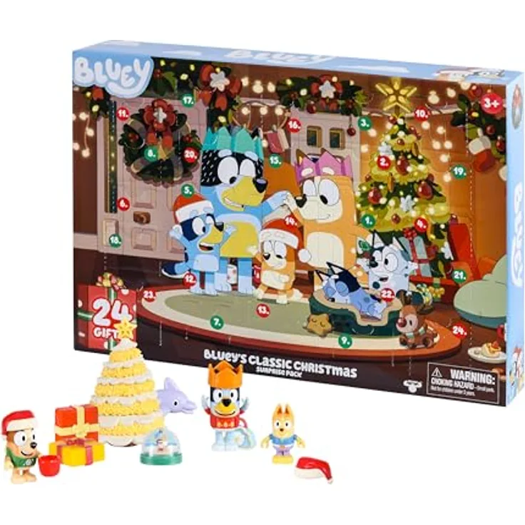 Bluey Advent Calendar 2026, Adventskalender mit 24 Überraschungen und Rollenspiel-Zubehör, geeignet ab 3 Jahren