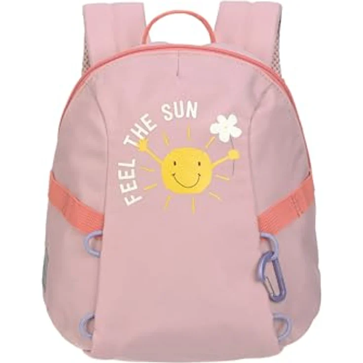 LÄSSIG Kleiner Kinderrucksack Sunshine peach, 3,5 Liter Krippenrucksack mit Brustgurt und Trinkflaschenhalter für Kinder – Bild 1
