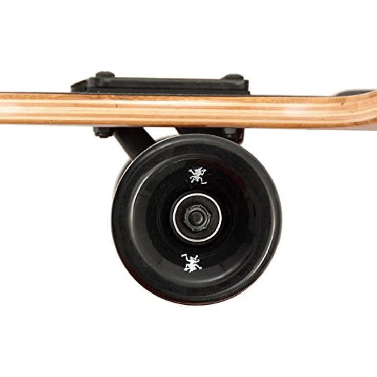Apollo Longboard Nuku Hiva, Bambus Komplettboard, Twin-Tip Drop-Through Freeride Cruiser Board, Indianisches Muster - 101,8 cm (40 Zoll), Griptape mit Cut-Out, Braun – Bild 2