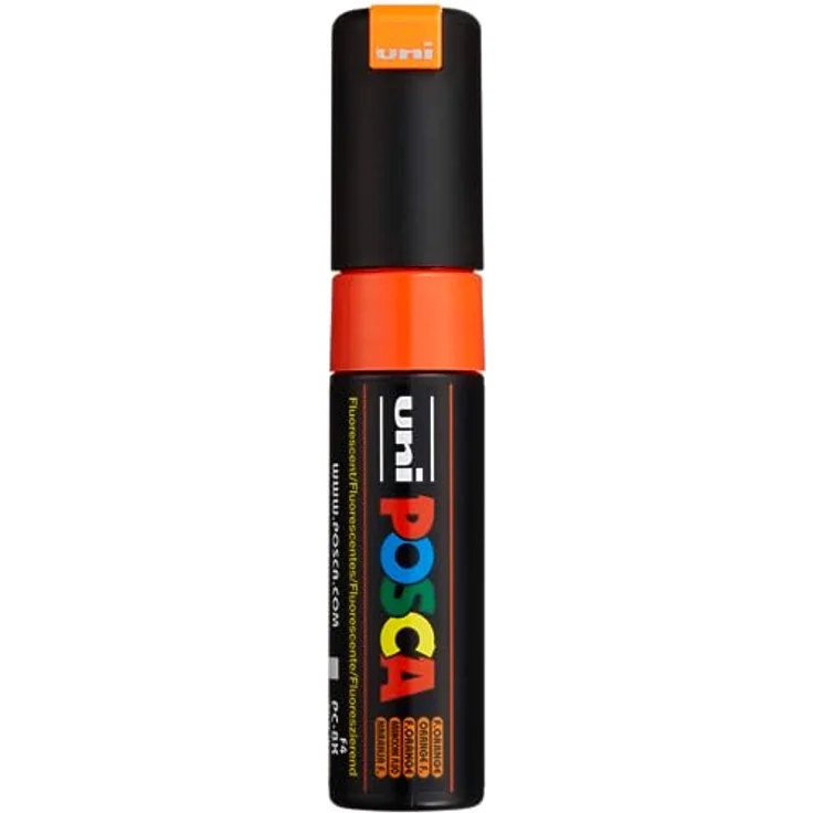 Uni-Ball 182676 - POSCA Marker mit breiter Keilspitze, neon orange – Bild 1