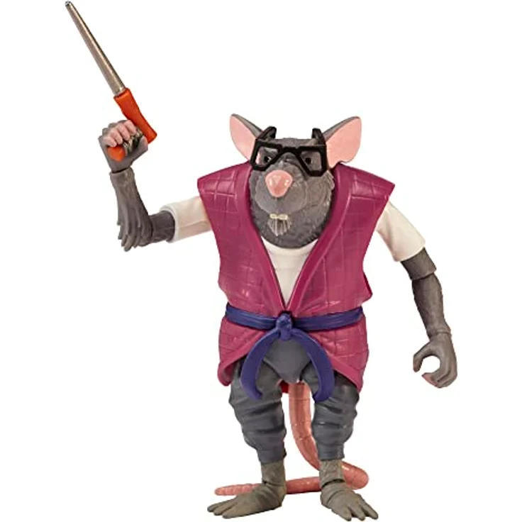 Teenage Mutant Ninja Turtles Splinter Basic Figure, authentische Sammlerfigur mit 10 Gelenken und Zubehör – Bild 3