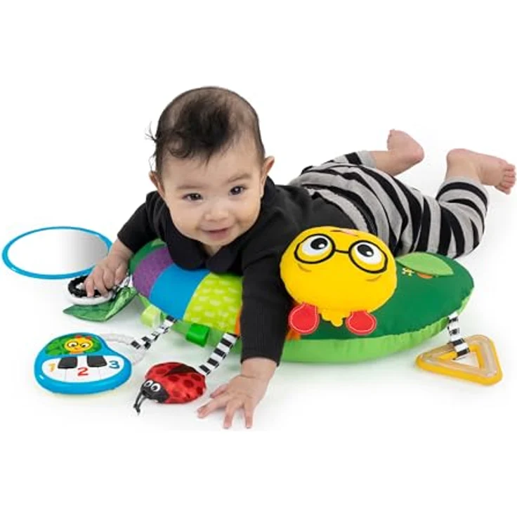 Baby Einstein Cal-a-Pillow™ Tummy Time Aktivitätskissen, Kinderkissen mit 9 multisensorischen Elementen, geeignet für Babys von 0-12 Monaten, abwischbar, dreisprachig (Englisch, Spanisch, Französisch) – Bild 24