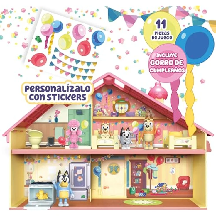 Famosa WIP BLY76010, Puppenhaus Bluey Celebration Home mit 11 Möbelstücken und festlicher Bluey-Figur, Multicolored, Talla unica – Bild 5