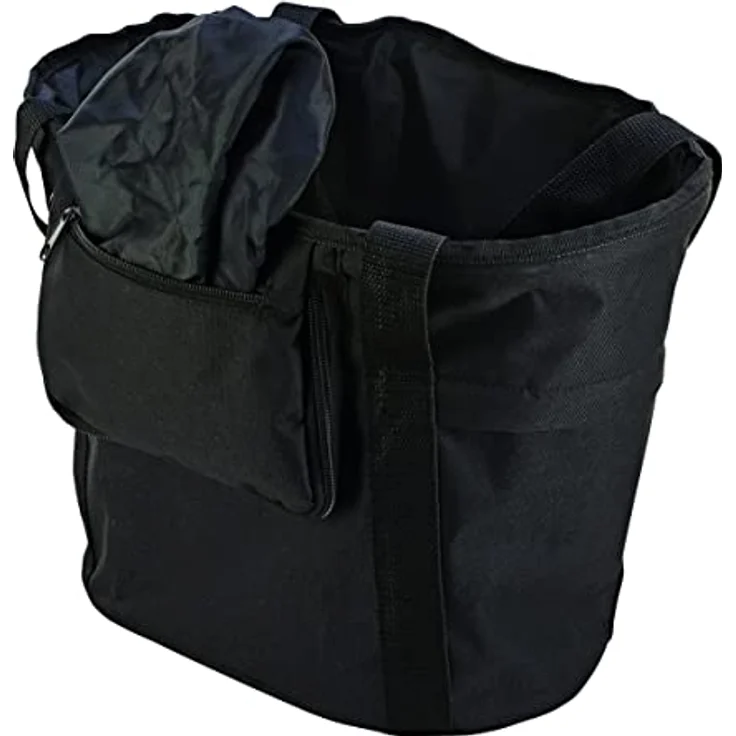 Prophete Fahrradkorb City mit Textilummantelung, inkl. E-BIKE Halter, für Lenkerbefestigung, Farbe: schwarz – Bild 2