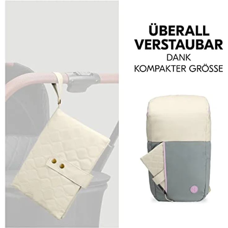 Hauck Wickeltasche Change N Walk - Beige, Windeltasche mit Wickelunterlage, Organizer, Wickeltetui mit Schlaufe – Bild 7
