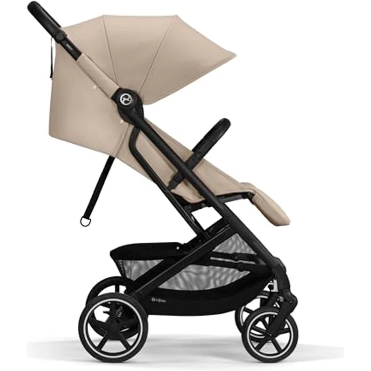 Cybex Gold Kinderwagen Beezy mit One-Pull Harness, Ab Geburt bis ca. 4 Jahre (max. 22 kg), Kompakt und ergonomisch, Almond Beige (Beige mit schwarzem Rahmen) – Bild 3