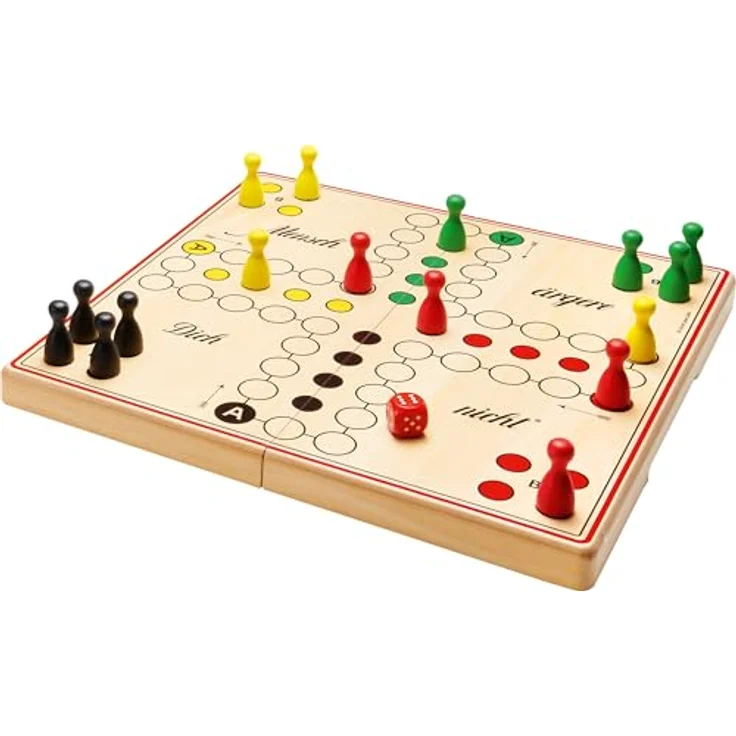 Schmidt Spiele 49453 Mensch ärgere Dich Nicht - Deluxe Version, Familienspiel aus Holz, eleganter Magnetverschluss, empfohlen ab 6 Jahren – Bild 3