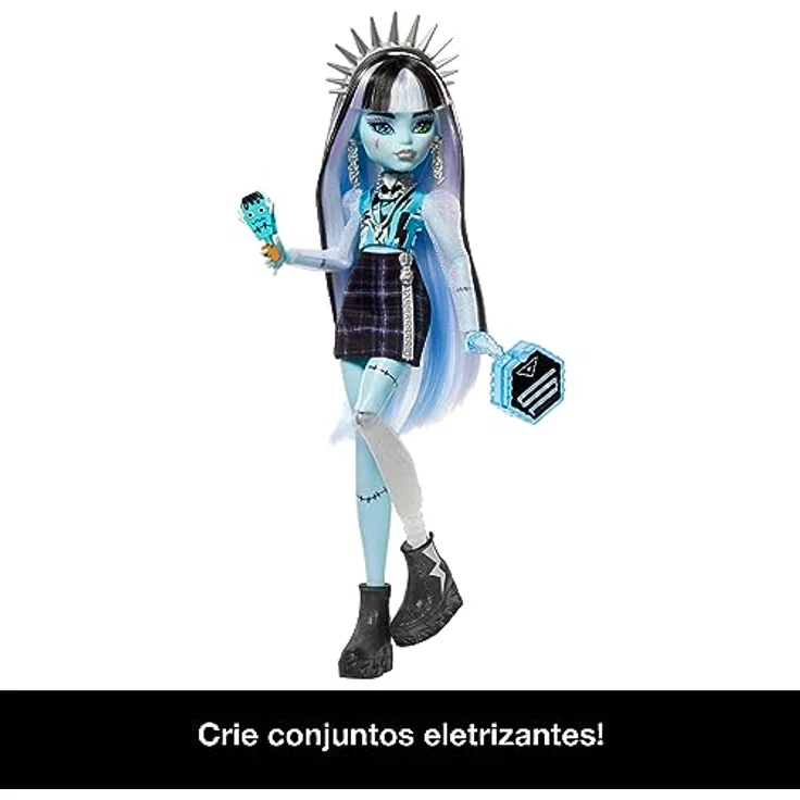 MONSTER HIGH Skulltimate Secrets Fearidescent Frankie Stein Puppe - Sargförmiger Spind mit über 19 Überraschungen, Color-Reveal-Effekt, für Kinder ab 6 Jahren, HNF75 – Bild 5