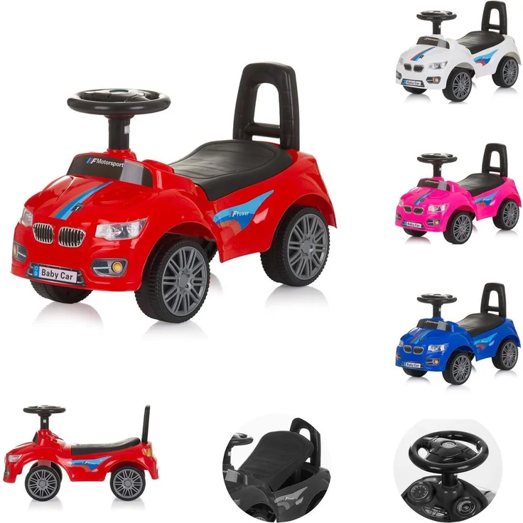 Chipolino Kinder Rutschauto Sprinter, mit Musikhupe und Stauraum, für Kinder ab 3 Jahren bis 25 kg, Kunststoffreifen, rot