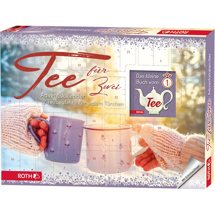 Roth Tee Adventskalender für Zwei - 2x 24 beste Teesorten und Buch im Advent 2023 - Bio-Teebeutel - Geschenk mit Weihnachtstee, blau