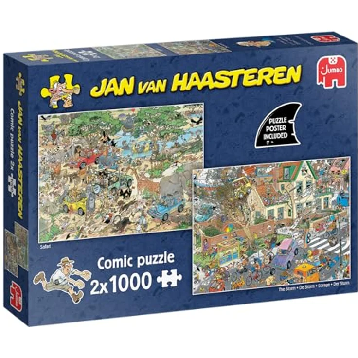 Jan van Haasteren Safari & Sturm, 2x1000 Teile Puzzle aus recyceltem Karton für Erwachsene – Bild 1