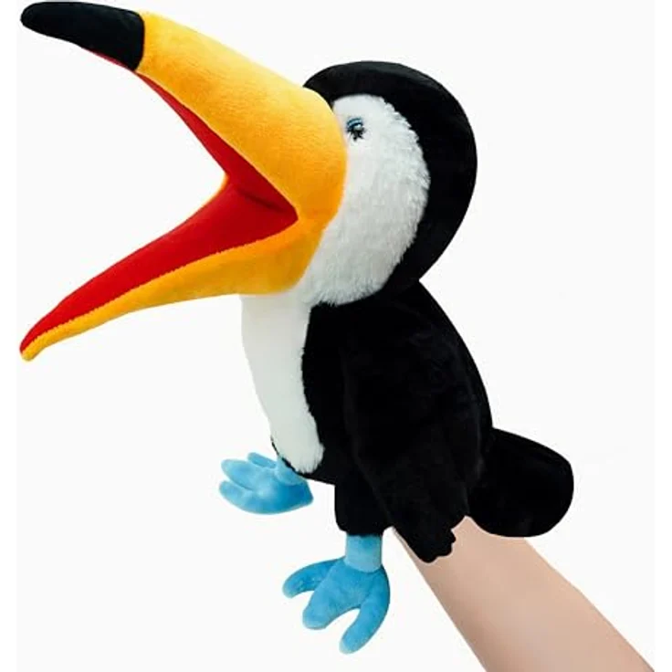 LOMTRATS Vogel-Handpuppen, 40 cm Plüsch mit beweglichen Mündern, ideal für Geschichtenerzählen und kreative Bildung – Bild 1
