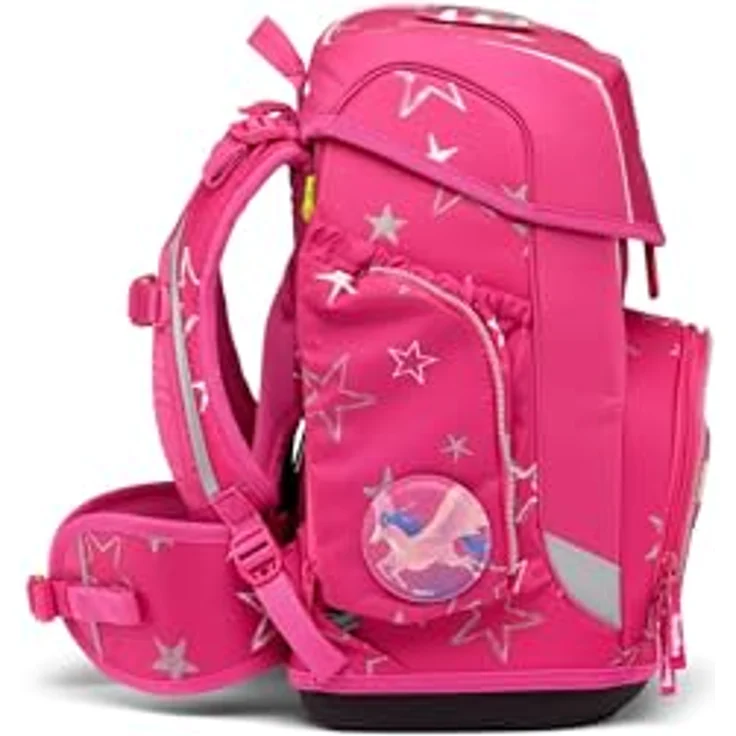 ergobag Schulranzen Cubo (5tlg., rot/schwarz), ergonomisch, mit Sportbeutel, Federmäppchen, Schlampermäppchen, Kletties und Recycling-Material – Bild 6