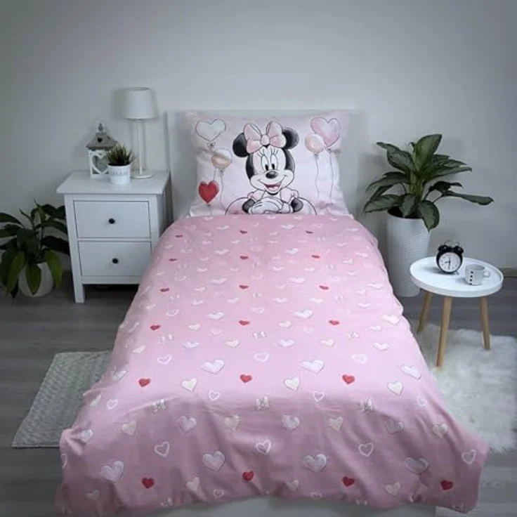 Jerry Fabrics Bettwäsche Disney Minnie Balloon, 100 % Baumwolle, Bettbezug 140 x 200 cm + Kissenbezug, blau – Bild 4