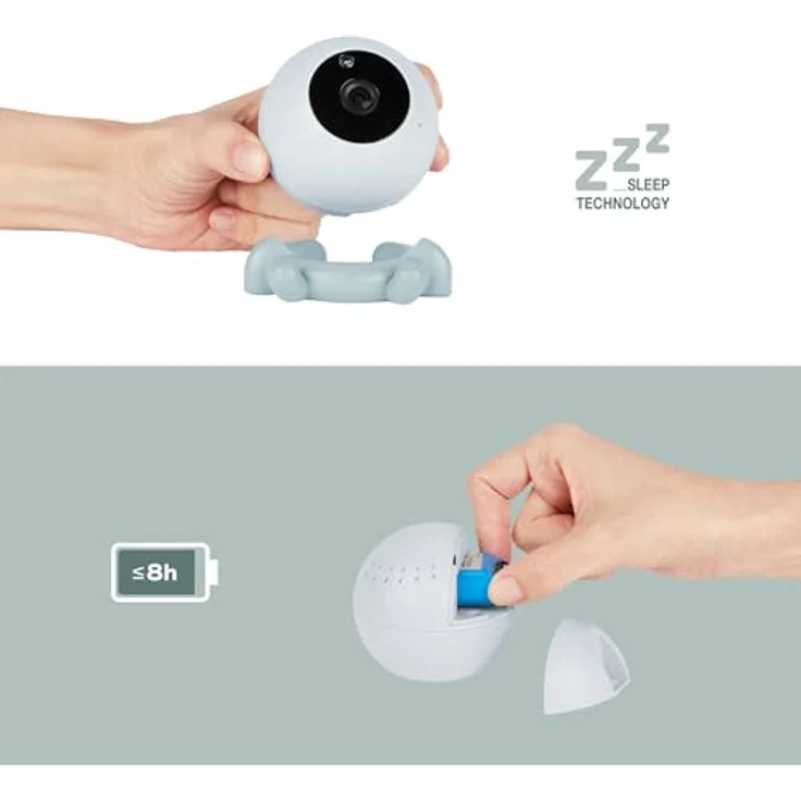 Babymoov Yoo Roll Zusatzkamera für Babyphone, Akkubetrieb, 10 Stunden Laufzeit, 300 m Reichweite – Bild 4