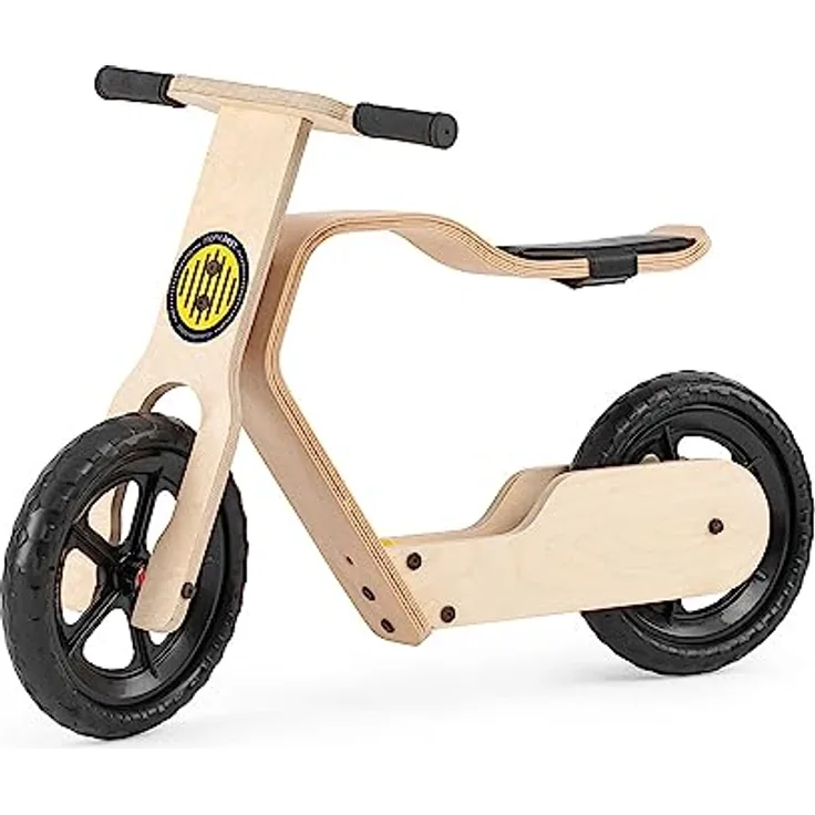 Mamatoyz 02R RideMe Laufrad aus Naturholz Montessori mit Sattel und verstellbarem Lenker für Kinder, fördert das Gleichgewicht, die Autonomie und die Muskelentwicklung