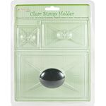 JEJE 9.004 Transparenter Stempelhalter, synthetisches Material, 3 Stempelblöcke (50x50 mm, 100x60 mm, 150x100 mm), transparent