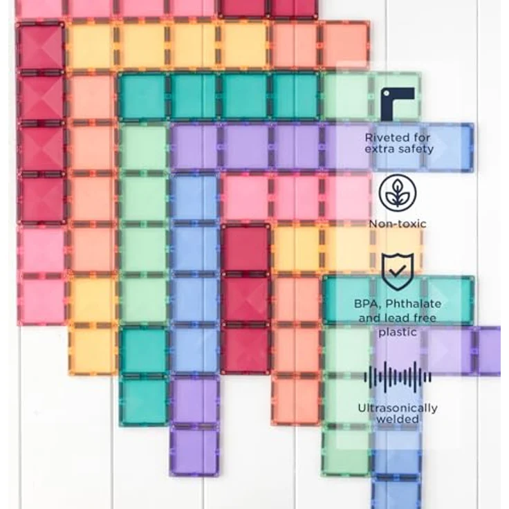 Connetix Pastel Rectangle Pack Magnetspielbausteine, 24 Teile, ab 3 Jahren – Bild 3
