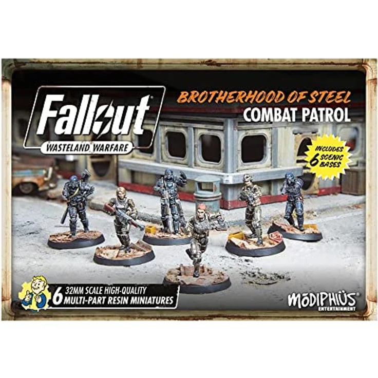 Modiphius Fallout: Wasteland Warfare - Brotherhood of Steel: Combat Patrol, Miniaturenset für Sammelfiguren aus der Capital-Welle – Bild 1