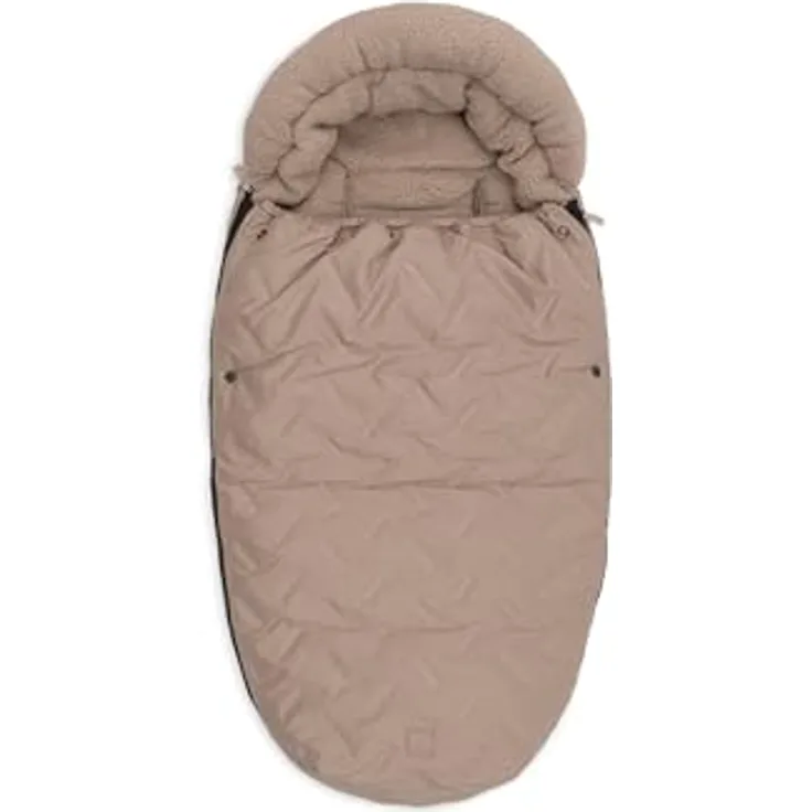 Jollein Fußsack, wasserabweisend mit kuscheligem Teddyfleece, 92 cm, grau