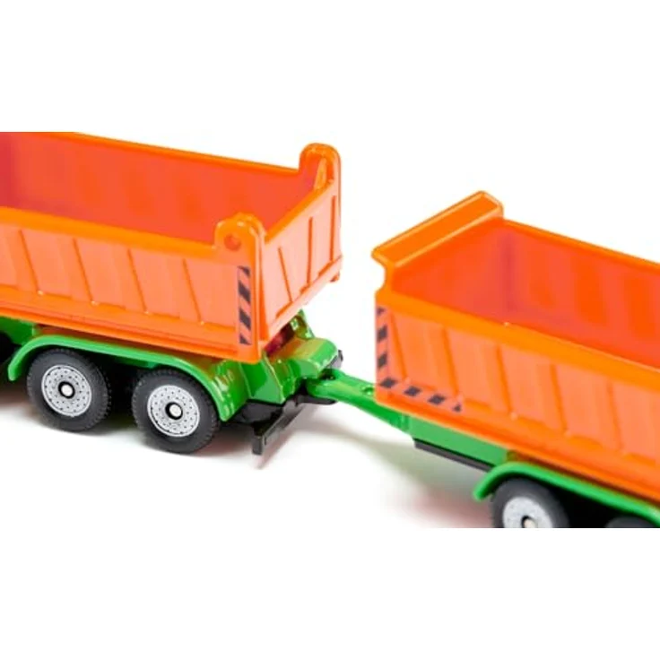 "Siku 1685, LKW mit Kippmulde und Kippanhänger, Metall/Kunststoff, Grün/Orange, Kippbare Mulden mit öffenbaren Klappen" – Bild 4