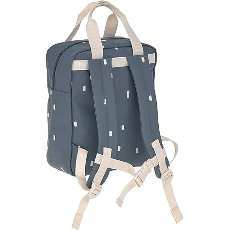 LÄSSIG Kinderrucksack mit Brustgurt Kindergartentasche Kindergartenrucksack 28 cm, 5,5 Liter, 3 Jahre/Mini Square Backpack Happy Prints Dunkelblau – Bild 2