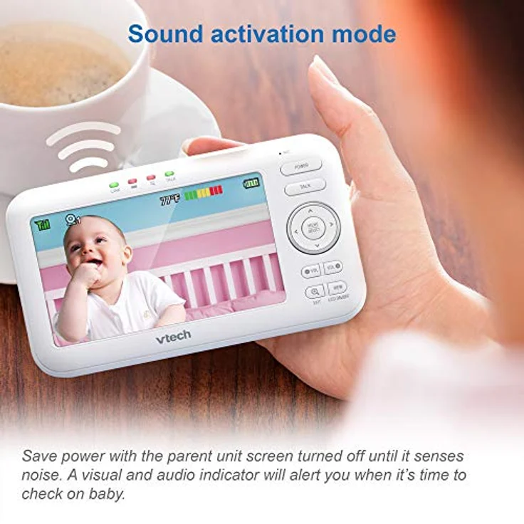 VTech BM5463, DECT-Babyfon mit 5-Zoll-IPS-Display, Nachtsicht und 300 m Reichweite, Weiß – Bild 9