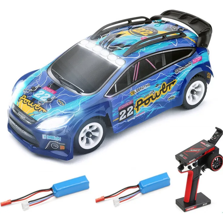 Insma RC-Auto, 1:28 2,4GHz 4WD RTR RC-Spielzeug Drift LED-Leuchten 30 km/h mit 2 Akku - Ferngesteuertes Auto, 7,4 V 400 mAh, 130 Bürstenmotor, Geländegängige Gummireifen, Vierrad-Stoßdämpfer, LED-Leuchten, 100 m Steuerdistanz, 16,5 x 8,0 x 6,0 cm, rot