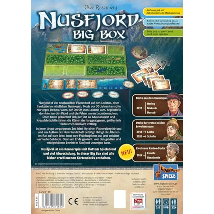 Lookout Nusfjord Big Box Brettspiel, strategisches Spiel mit Erweiterungen - Deutsch – Bild 4