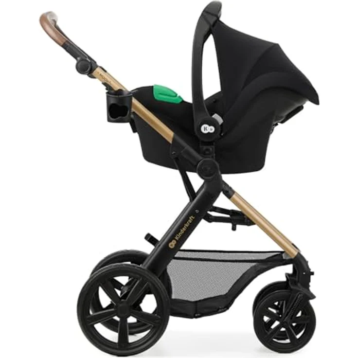 Kinderkraft 4in1 Kombi-Kinderwagen-Set MOOV 2, wendbarer Sitz & Wanne in Pure Black, inkl. Babyschale MINK PRO, Isofix-Base, Wickeltasche & Zubehör, für Kinder von 0 bis 22 kg – Bild 20