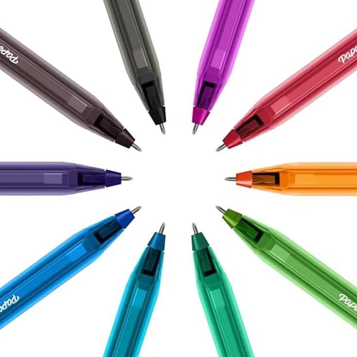 Paper Mate InkJoy 100 Kugelschreiber, Value Pack mit 100 Stück, schwarz, transparentes Gehäuse, dreikantige Form für besseren Komfort – Bild 7