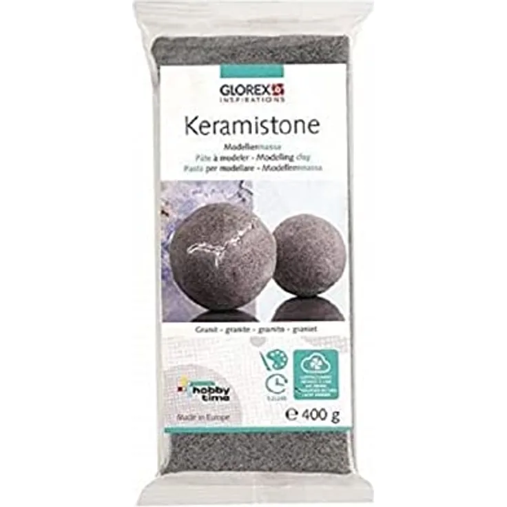 GLOREX 6 8070 340 - Keramistone Granit, 400 g, lufthärtende Modelliermasse mit hochwertiger Granitstruktur, zum Modellieren, Ummanteln und Dekorieren
