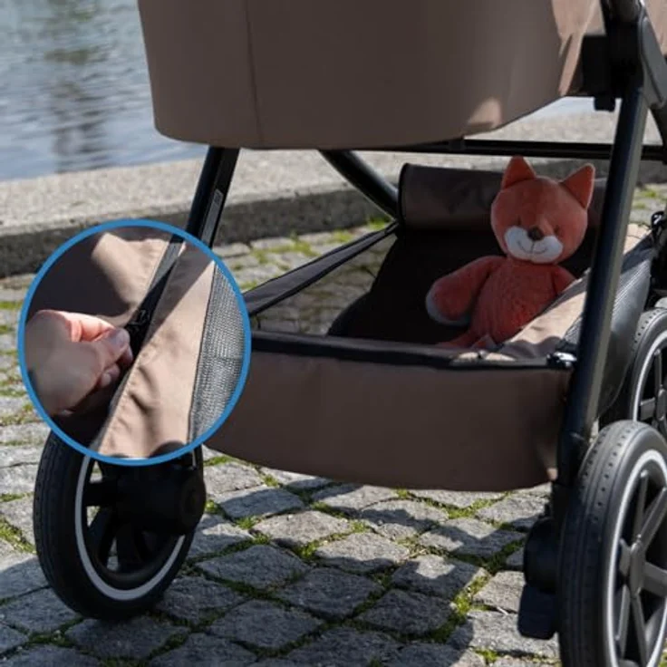 ABC Design Buggy & Sportwagen Samba 2 - Dark Beige, inkl. Gratis Mobilitätsgarantie, mit großem Sonnenverdeck, HappyBelt® 5-Punkt-Gurtsystem und All-Terrain Luftkammerrädern – Bild 7