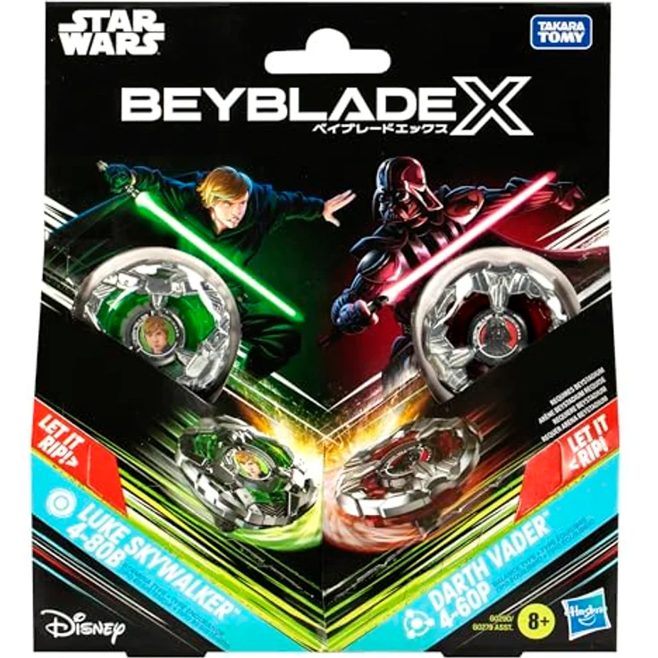 Hasbro Beyblade X Star Wars Multipack, 2 Tops und 2 Launcher im Set mit Luke Skywalker und Darth Vader, XCelerator Gear System – Bild 3