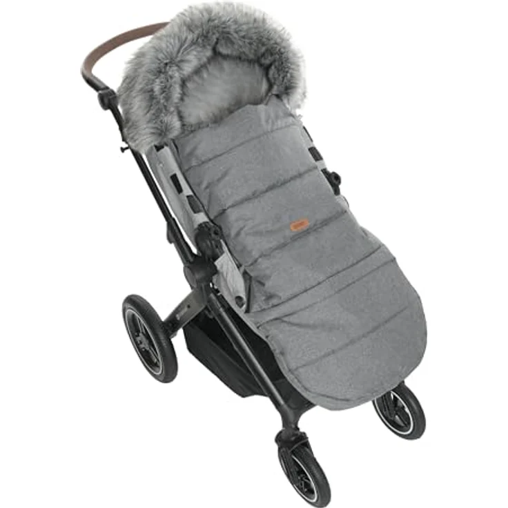 Goldkids - Winter Fußsack für Kinderwagen Babyschale Schlittensack - wasserdicht Baby Fußsack Kuschelsack Winterfußsack 115/85 cm x 50 cm - Grau – Bild 3